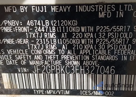 2014 Subaru Xv Crosstrek Hybrid 2.0I Touring z USA, uszkodzony, nr VIN JF2GPBKC3EH327046